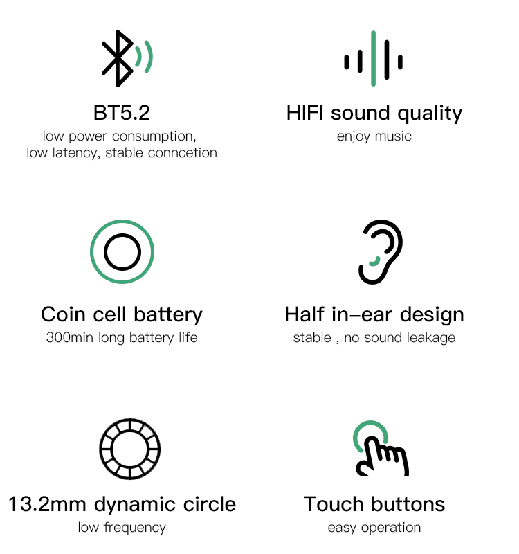 Yesido אוזניות בלוטות Earbuds
Aroha 5.1 Version (TWS11)