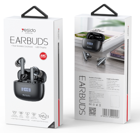 Yesido אוזניות בלוטות Active Noice Cancelling TWS (TWS23)