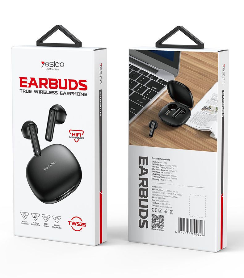 Yesido אוזניות בלוטות TWS Earbuds (TWS25)