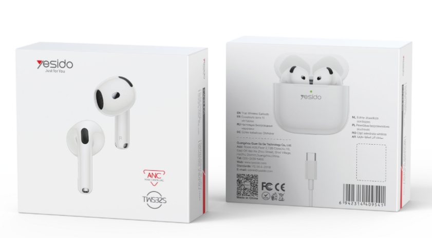 Yesido אוזניות בלוטות Earbuds-ANC
-Small package (TWS32S)