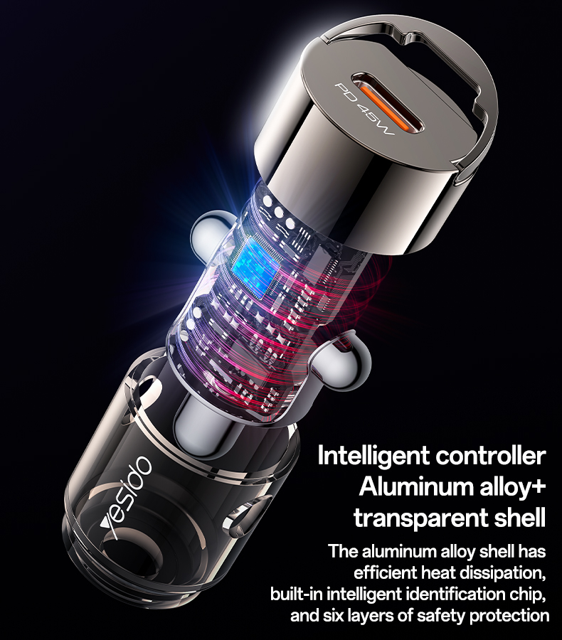 Yesido מטען לרכב Type C 45W Mini Car charger (Y67)