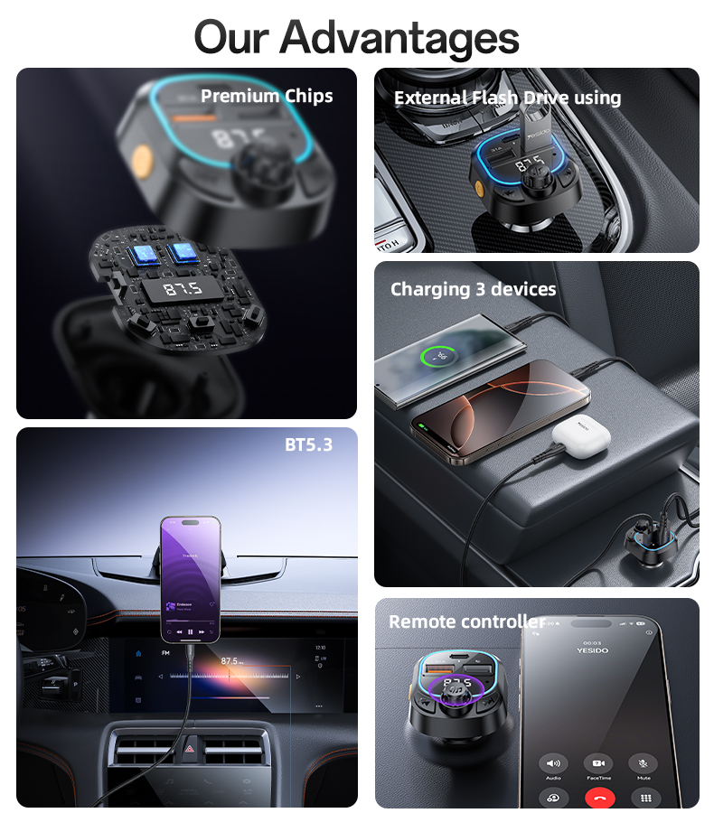 Yesido מטען לרכב FM Car Charger (Y70)