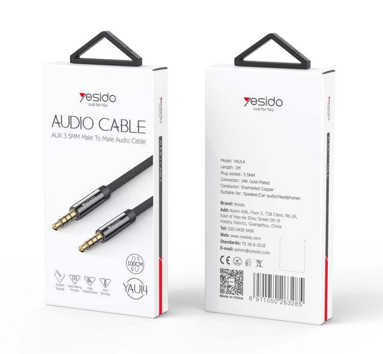 Yesido כבל AUX 3.5MM AUX 
Audio cable
1M (YAU14)
