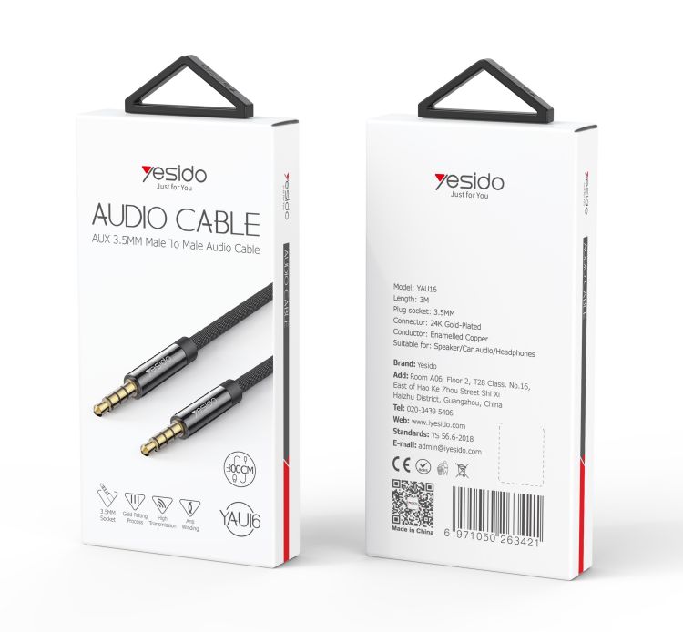 Yesido כבל AUX 3.5MM AUX 
Audio cable
3M (YAU16)