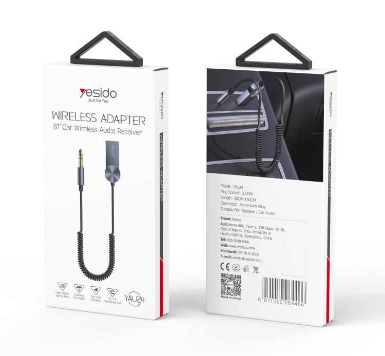 Yesido כבל AUX Bluetooth Transmitter (YAU24)