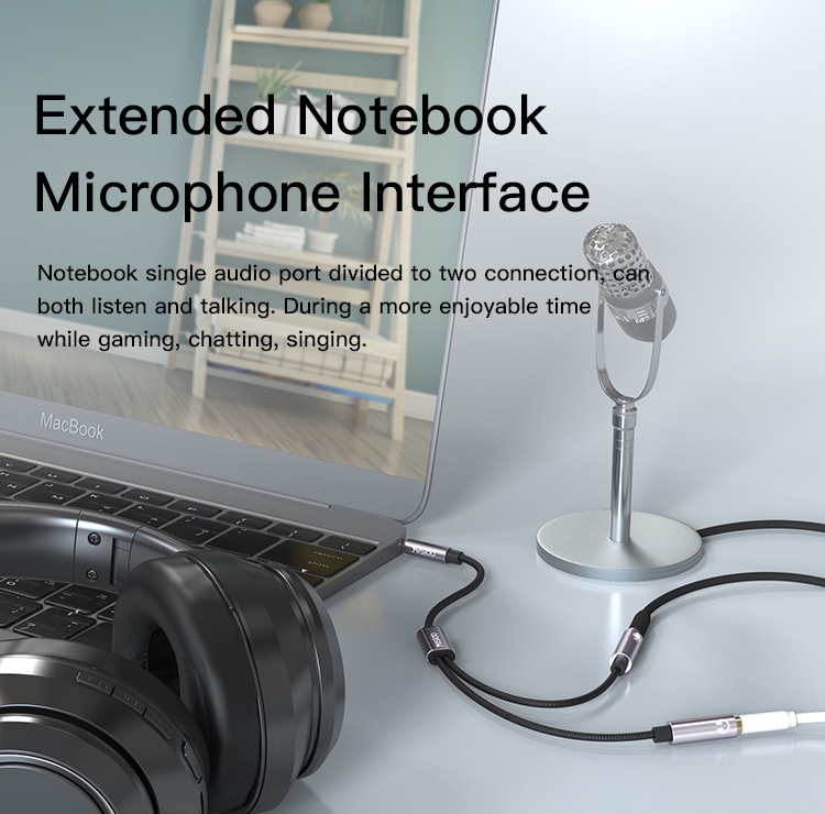 Yesido כבל AUX Audio Splitter
3.5mm Male to Dual 3.5mm Female
Mircophone Headset Audio cables (YAU28)