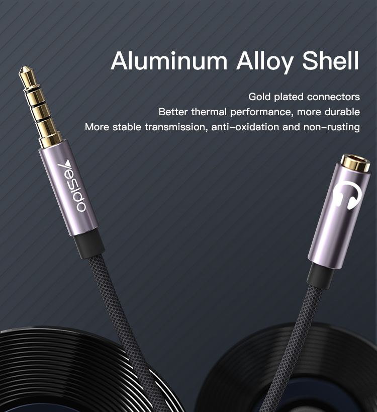 Yesido כבל AUX Audio Splitter
3.5mm Male to Dual 3.5mm Female
Mircophone Headset Audio cables (YAU28)