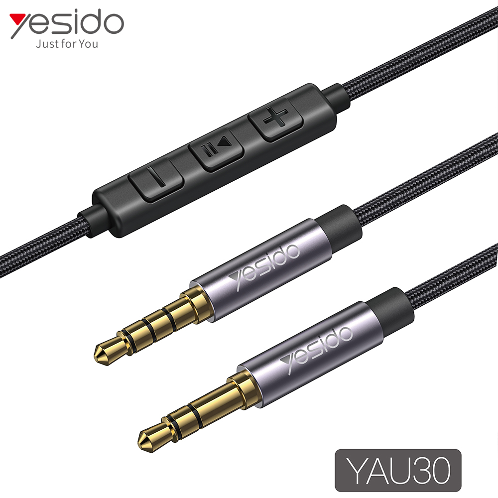 Yesido כבל AUX Audio Cable
3.5mm Male to Male
With Volume Control (YAU30)