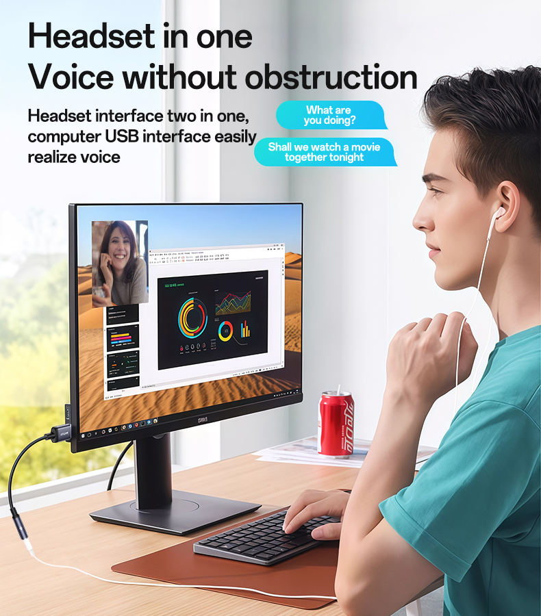 Yesido כבל AUX USB to 3.5MM (YAU46)