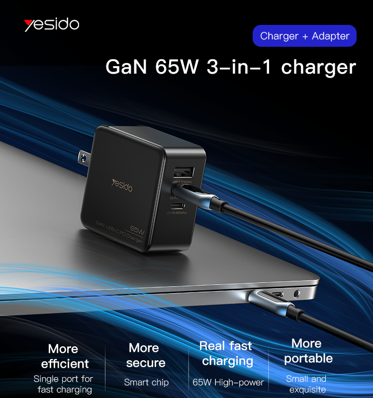 Yesido מטען לבית GaN 65W Wall Charger (YC42)