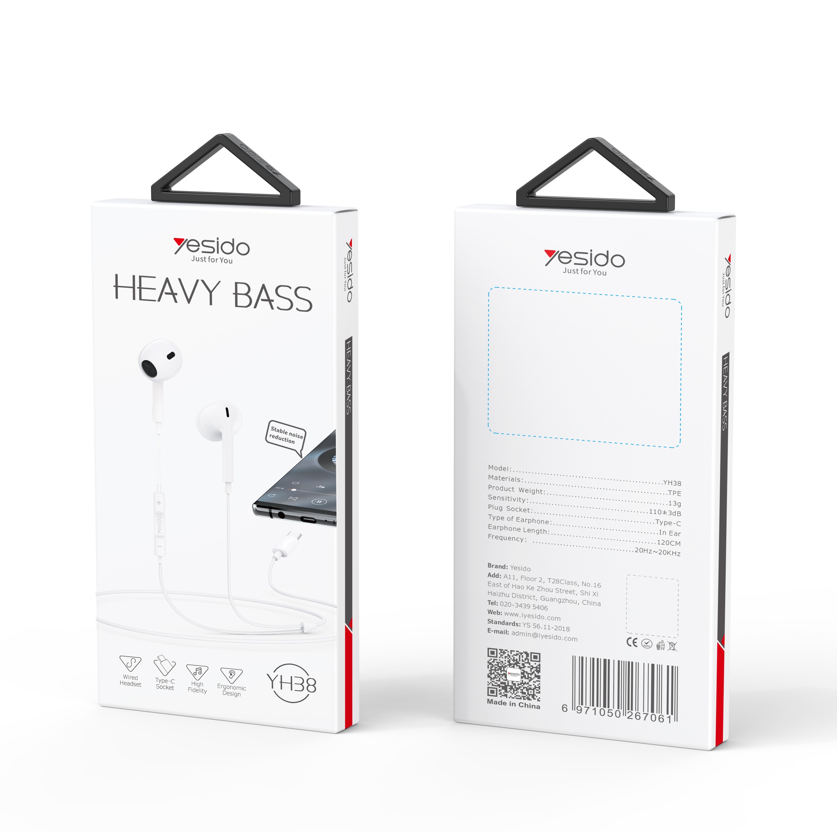 Yesido רמקול בלוטות TYPE-C  Earphone
Deep Bass (YH38)