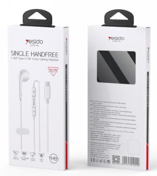 Yesido רמקול בלוטות Second generation TC digital decoding solid line 
single right earphone (YH55)