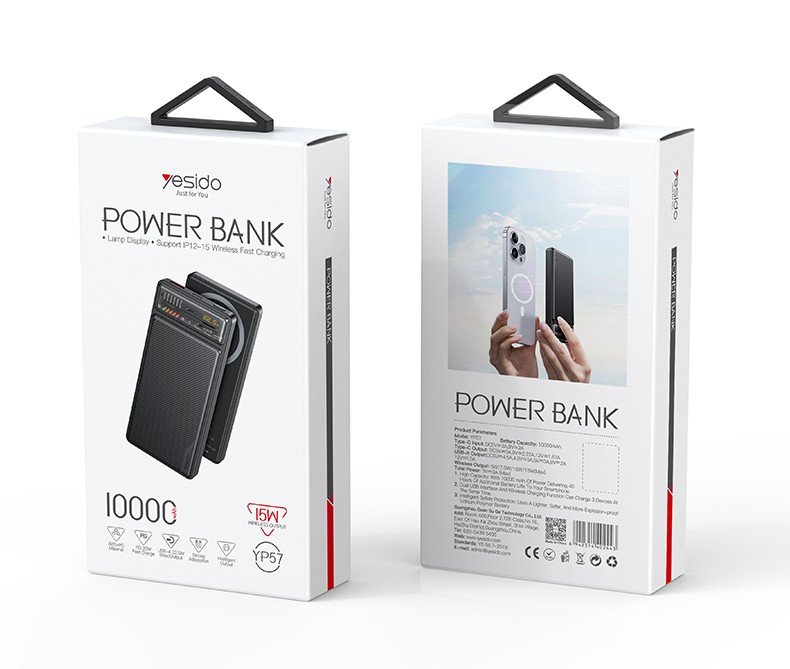 Yesido סוללת גיבוי Magnetic 10000mAh Power Bank (YP57)