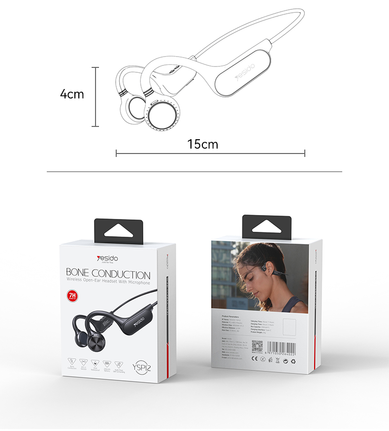Yesido אוזניות בלוטות Bone Conduction Wireless earphone (YSP12)