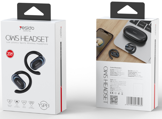Yesido אוזניות בלוטות Ear Hanging Air Conduction Wireless earphone (YSP13)