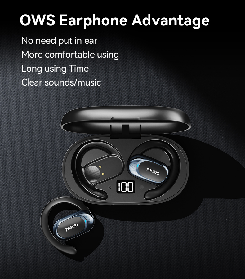 Yesido אוזניות בלוטות Ear Hanging Air Conduction Wireless earphone (YSP13)