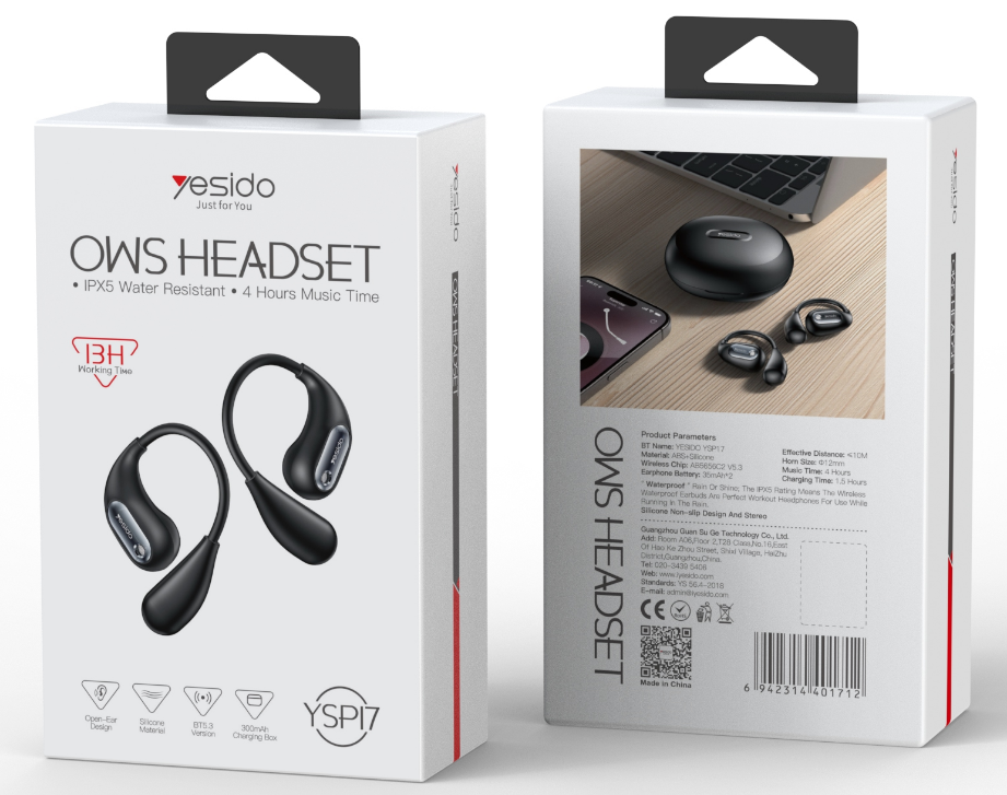 Yesido אוזניות בלוטות OWS Air Conduction Wireless earphone (YSP17)