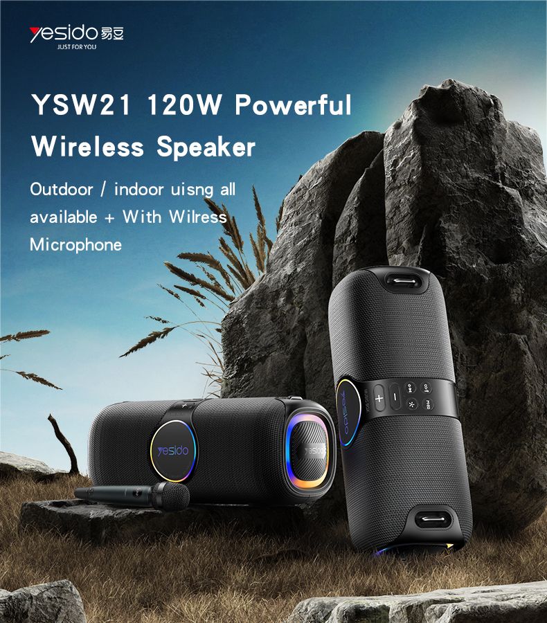 Yesido רמקול בלוטות 80W bluetooth speaker with Micphone (YSW21)